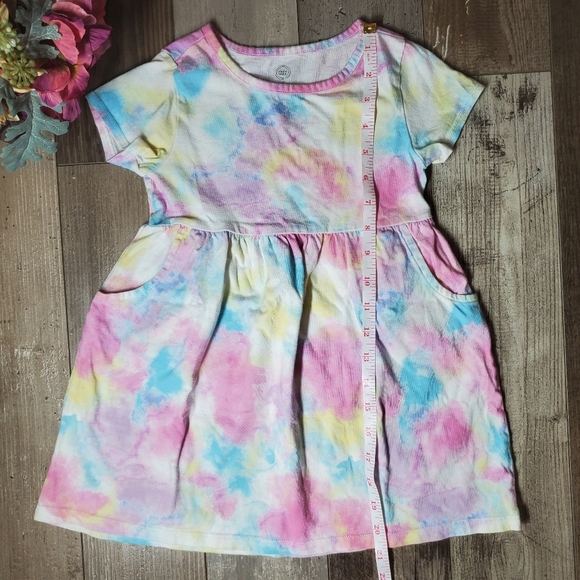 Wonder Nation Colorful Pastel Tie-Dye Girls Dress Size 4T EUC - Picture 3 of 9